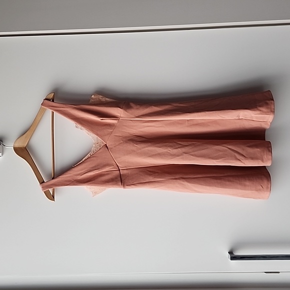 Wild Daisy V Neck Lace Accents Stretch Skater Tank Dress - Picture 1 of 6